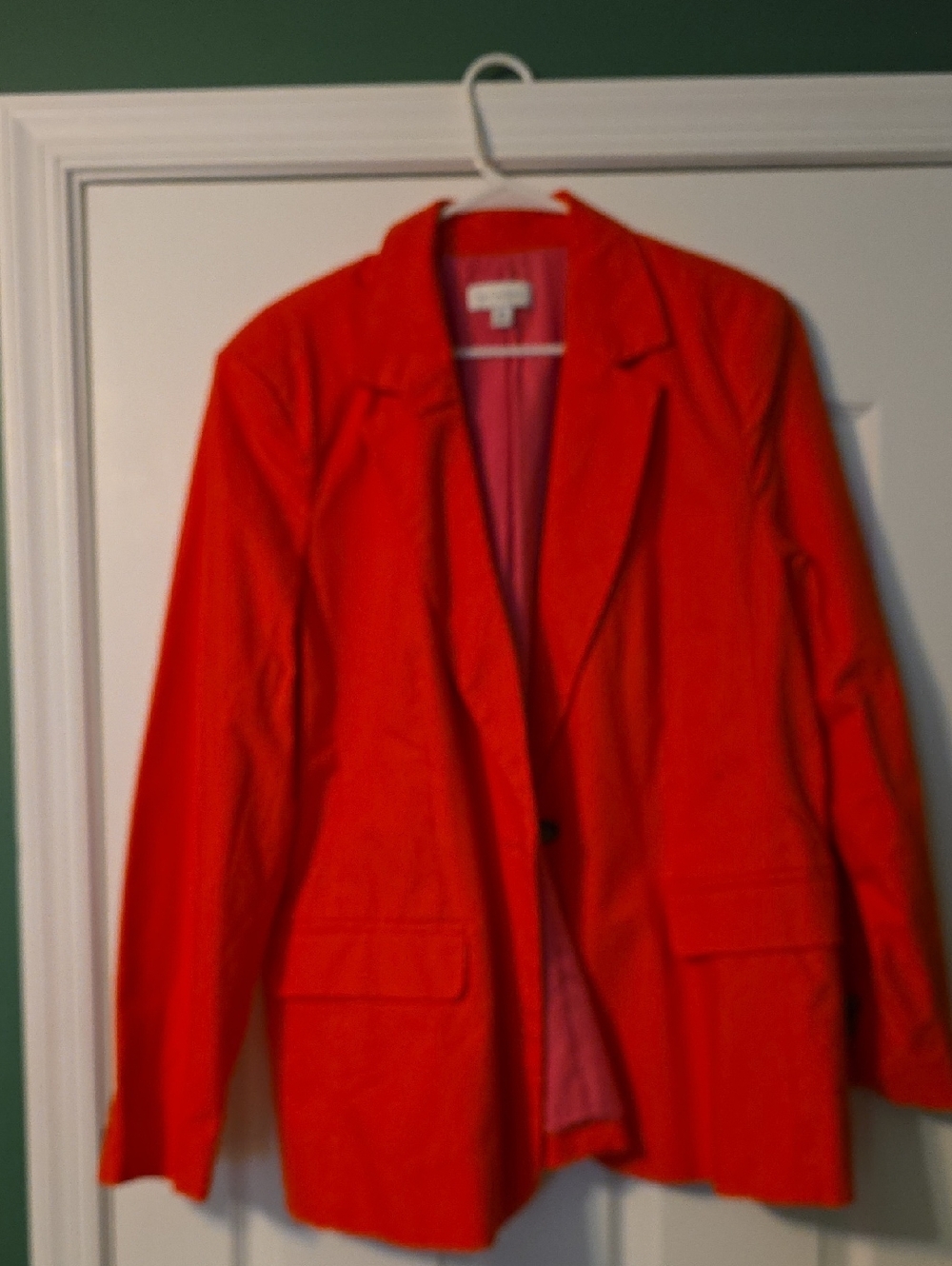 Women's Bright Red Single-Button Blazer Jacket